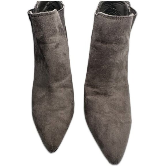 Marc Fisher Pointed Toe Ankle Boot Faux Suede Kalita Taupe Women's Size 7.5 M - Picture 2 of 8